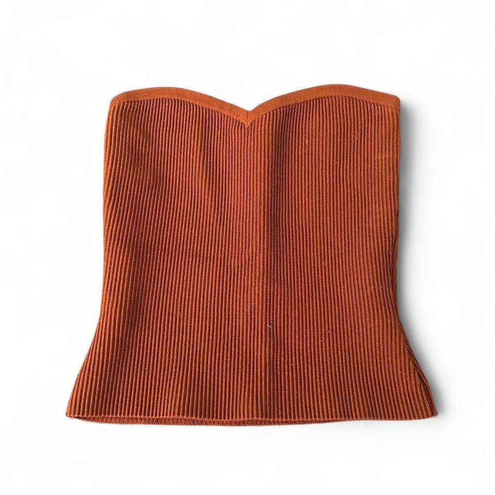 Aritzia Women's Orange and Brown Crop-top